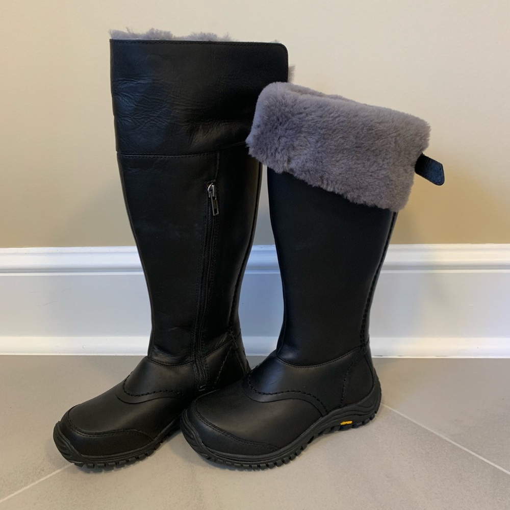 UGG Tall Miko Waterproof Leather Sheepskin Boots